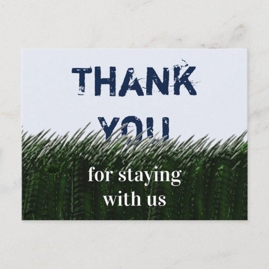 Dank U Groen Gras en Hemel Gast Waardering Briefkaart (Voorkant)