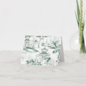 Dank u Groene Chinoiserie Gevouwen Kaart (Achterkant)