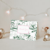 Dank u Groene Chinoiserie Gevouwen Kaart