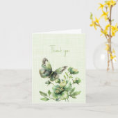 Dank u groene vlinders en bloemen kaart (Gele Bloem)