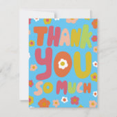 DANK U Groovy Daisies Bubble Letters Tree-Free Kaart (Voorkant)