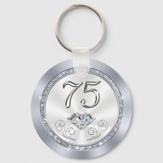 Dank u, gunsten voor 75e verjaardag, 75e diamant sleutelhanger (Achterkant)