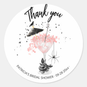 Dank U Halloween Cocktail Bruidsfeest Klassiek Ronde Sticker
