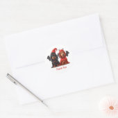 Dank u Halloween teckel honden Duivelsvleermuis Ronde Sticker (Envelop)