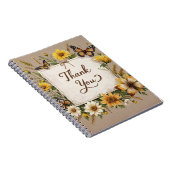 Dank u Hand getrokken wilde bloemen, tarwe stengel Notitieboek (Rechterzijde)