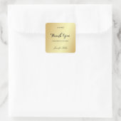 Dank u Hand Script Tekst Glamour Gold Sjabloon Vierkante Sticker (Tas)