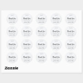 Dank u Hand Script Tekst Marmeren Sjabloon Elegant Ronde Sticker (Vel)