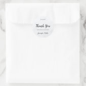 Dank u Hand Script Tekst Marmeren Sjabloon Elegant Ronde Sticker (Tas)