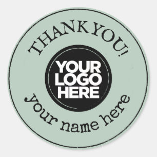 Dank u handgemaakte minimalistische business Logo Ronde Sticker