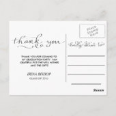 Dank u handgeschreven drie Afstuderen foto's Briefkaart (Achterkant)
