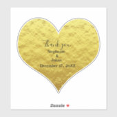 Dank u hart gouden folie bruiloft gunst Custom Sticker (Vel)
