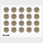Dank u Hart Script Kraft Small Business Ronde Sticker (Vel)