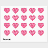 Dank u hart stickers bruiloft roze waterverf (Vel)