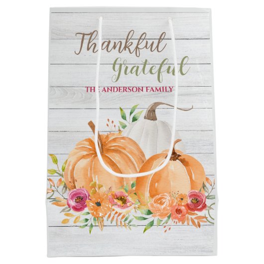 Dank u hartelijk | NajaarsHerfst Pumpkin-Waterverf Medium Cadeauzakje (Achterkant)