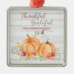 Dank u hartelijk NajaarsHerfst Pumpkin-Waterverf Metalen Ornament