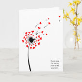 Dank u harten en paardenbloem kaart (Gele Bloem)