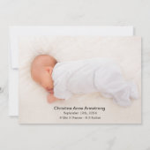 Dank u harten Naam Geboorte Aankondiging Kaart (Achterkant)