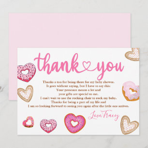 Dank u harten valentijn donuts bedankkaart