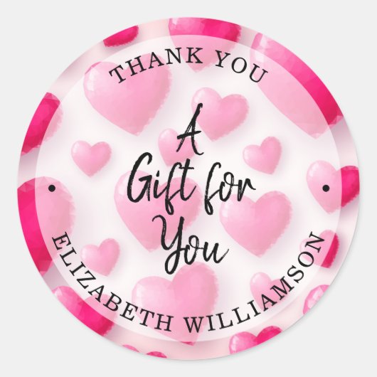 Dank U Hartjes Ronde Sticker (Voorkant)