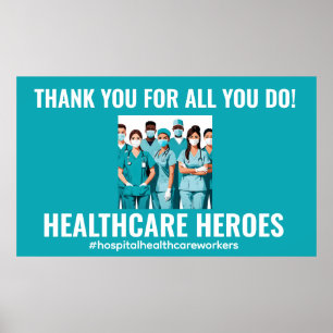 Dank u HealthCare Heroes Verpleegkundige Doctor Poster