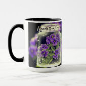 Dank u Heer Paarse Pansies Mok (Links)