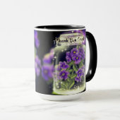 Dank u Heer Paarse Pansies Mok (Voorkant rechts)