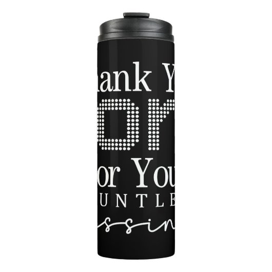 Dank U Heer voor Uw zegeningen Thermosbeker (Voorkant)