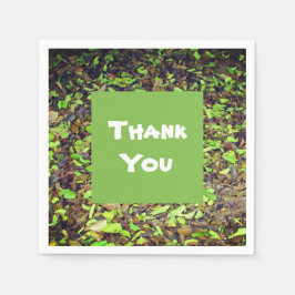 Dank u herfst bladeren groen bruin waardering servet