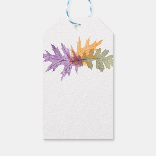 Dank u Herfst Foliage Elegant Gold Script Cadeaulabel (Achterkant)