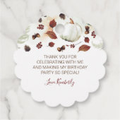 Dank u Herfst verjaardagsfeestje Bedankjes Labels (Achterkant)