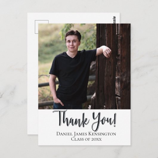 Dank u het Afstuderen van het Manuscript van de Ty Briefkaart (Voorkant / Achterkant)