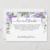 Dank u het Paarse Bloemenmonument Bedankkaart (Voorkant)