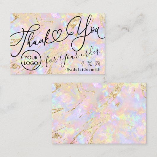 dank u het roze visitekaartje van de textuur van h (Voorkant / Achterkant)