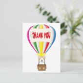Dank u Hete Luchtballon Regenboog Briefkaart (Staand voorkant)