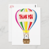 Dank u Hete Luchtballon Regenboog Briefkaart (Voorkant / Achterkant)