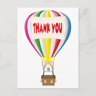 Dank u Hete Luchtballon Regenboog Briefkaart