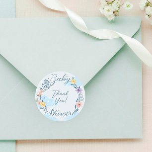 Dank u Hete Luchtballon Teddy Bear Blauw Ronde Sticker