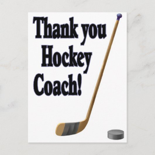 dank u hockey coach briefkaart (Voorkant)