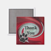 Dank u hond Walker Paw Print Swirl Pet Sitter Magneet (Voorkant / Achterkant)