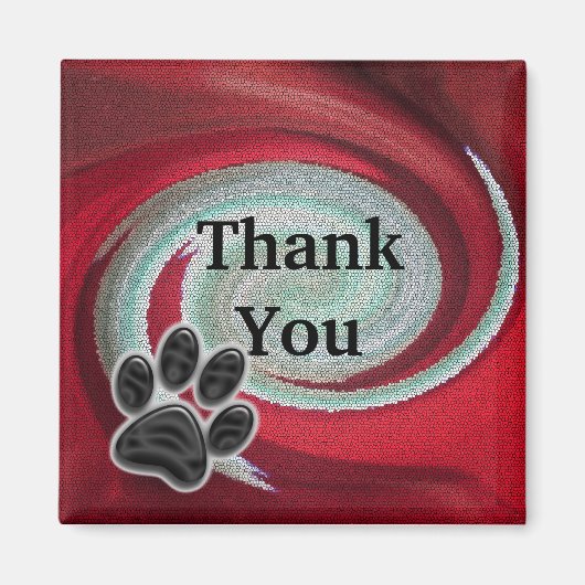 Dank u hond Walker Paw Print Swirl Pet Sitter Magneet (Voorkant)