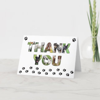 Dank u hondenkaart - olieverfschilderij woord kuns bedankkaart