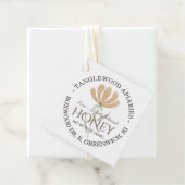 Dank u, Honey Jar Labels Flower and Bees Kraft (In situ)