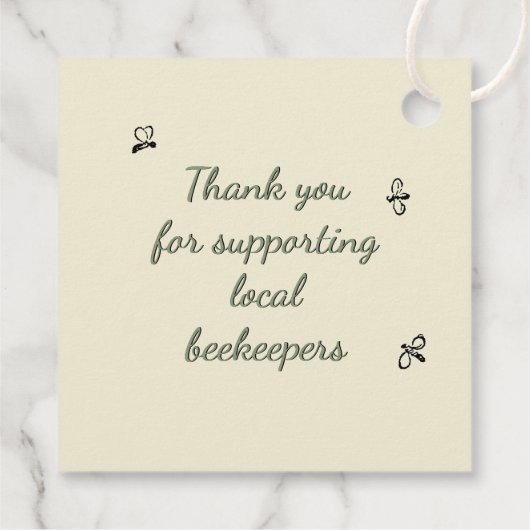 Dank u Honey Jar Labels Flower en Bee Sage Green (Achterkant)