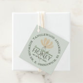 Dank u Honey Jar Labels Flower en Bee Sage Green (In situ)