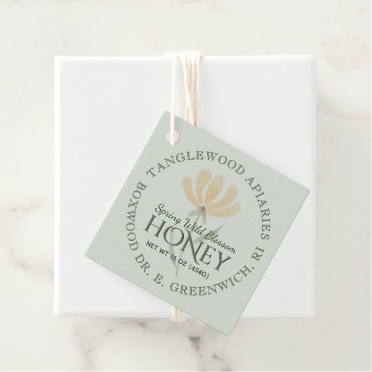 Dank u Honey Jar Labels Flower en Bee Sage Green (In situ)