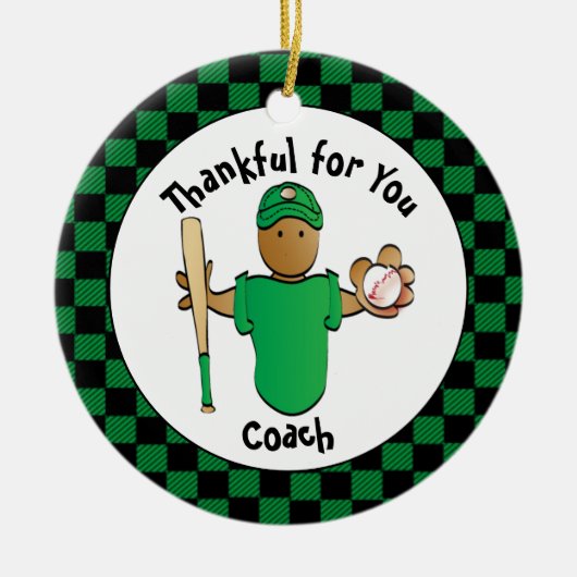 Dank u Honkbal Coach Budget Vakantie Gift Keramisch Ornament (Voorkant)