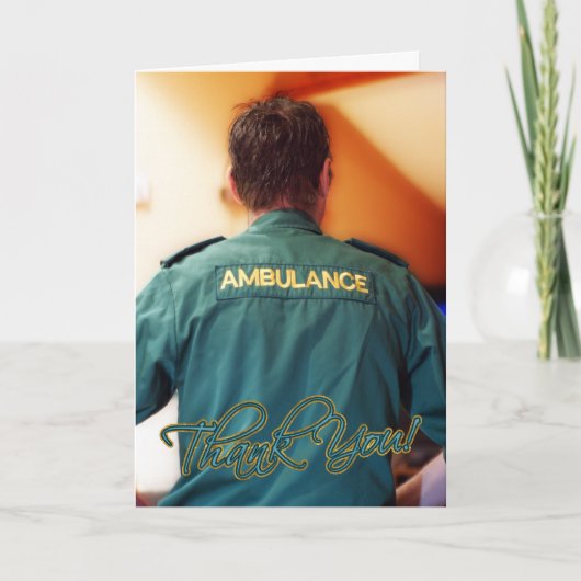 Dank u hulpdiensten - paramedicus en techn bedankkaart (Voorkant)