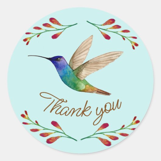 Dank u, Hummingbird Ronde Sticker (Voorkant)