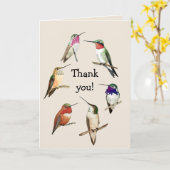 Dank u Hummingbirds Kaart (Gele Bloem)