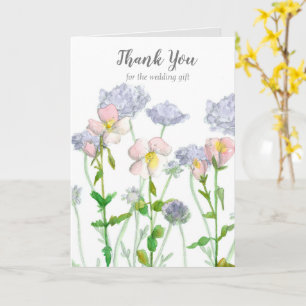 Dank u huwelijkscadeau lente bloemen kaart